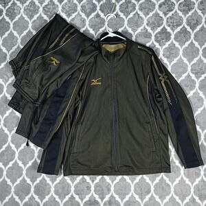 Mizuno Track Suit Mens Large Full Zip Jacket Pants Set Athletic Polyester